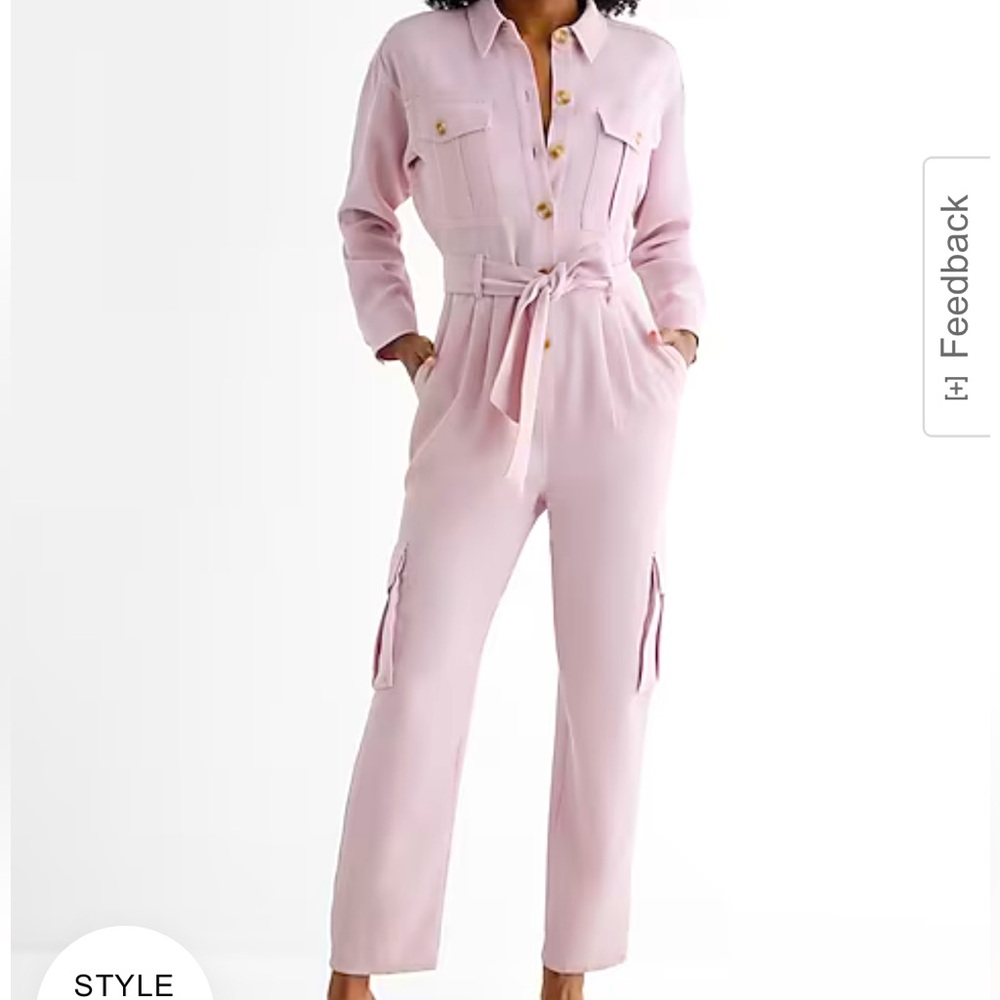 Express cargo jumpsuit in lilac pink NEW